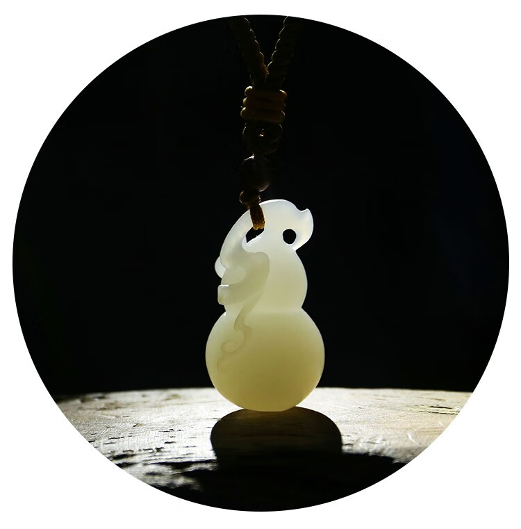 玉友【非物质文化遗产传承人仵孟超】玉葫芦吊坠浅青玉湖水绿福禄 玉