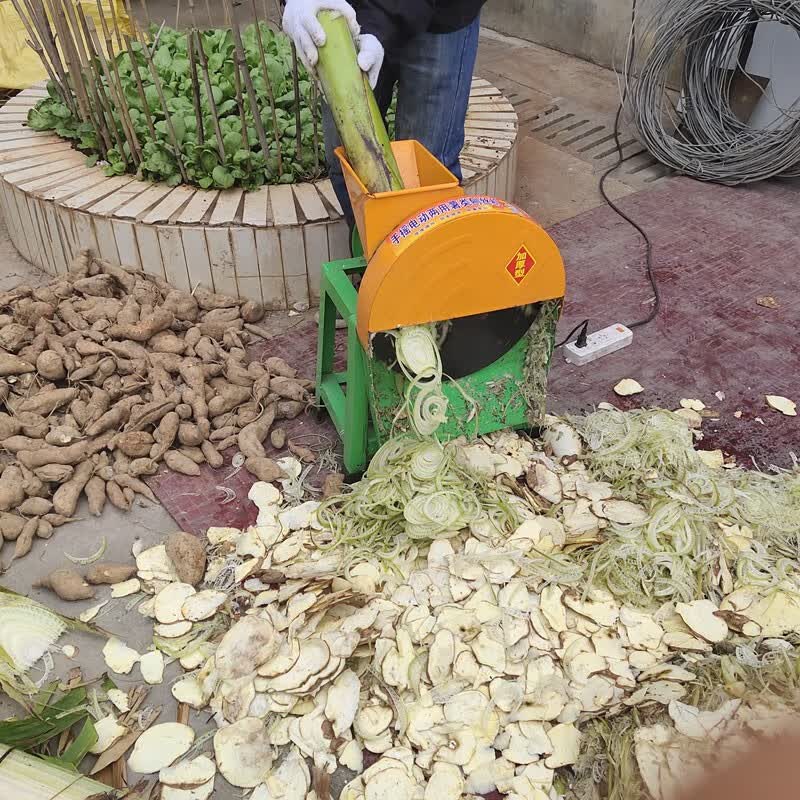 手摇电动两用红薯番薯类木薯南瓜萝卜地瓜刨丝机切片养殖家用农用切丝