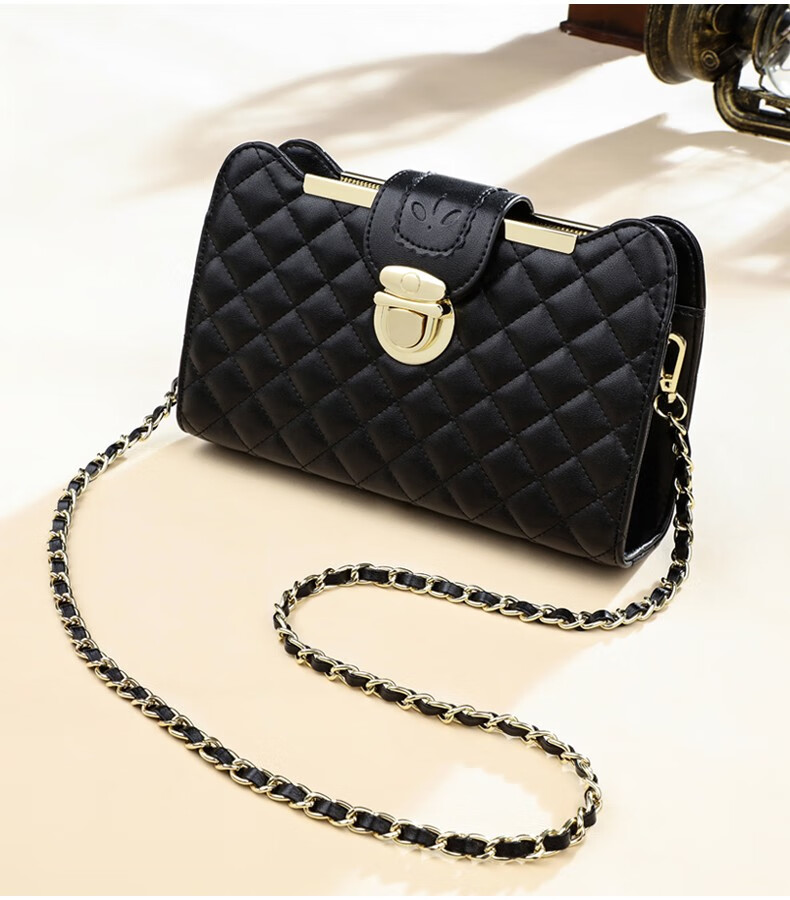 慕伦驰轻奢品牌单肩包女包2021新款女包菱格链条包简约百搭斜挎单肩包