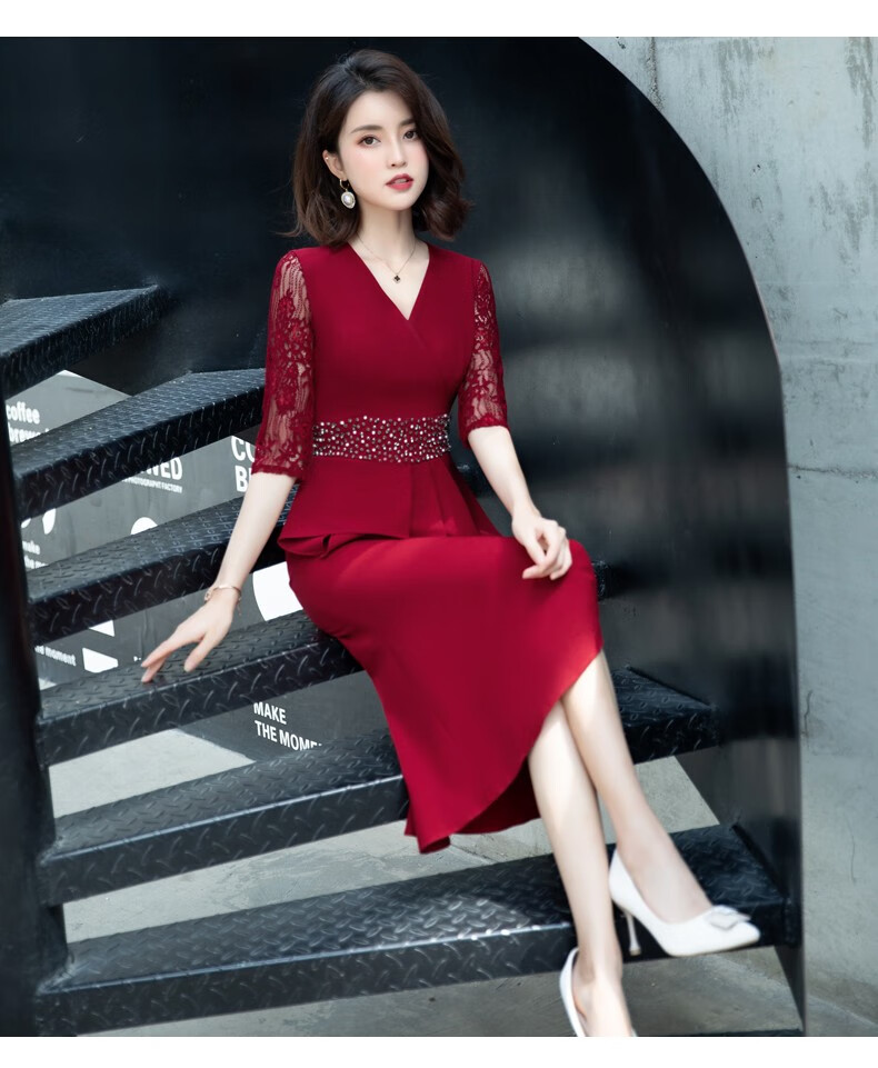 cocl轻奢女装鱼尾高贵大气晚礼服女高端喜婆婆婚宴装2022新款宴会气质