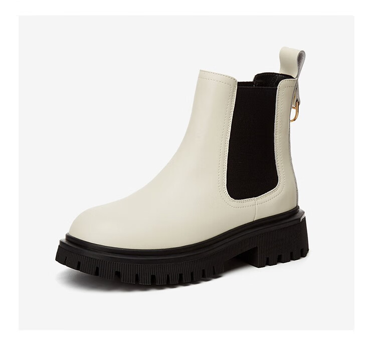 达芙妮(daphne)秋季拼色复古短靴女松糕网红街拍马丁靴女款欧美风甜酷