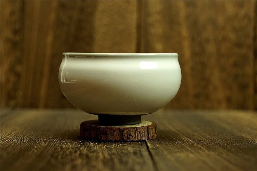 白釉木叶盏周源华口径8建阳建盏主人杯工艺叶822