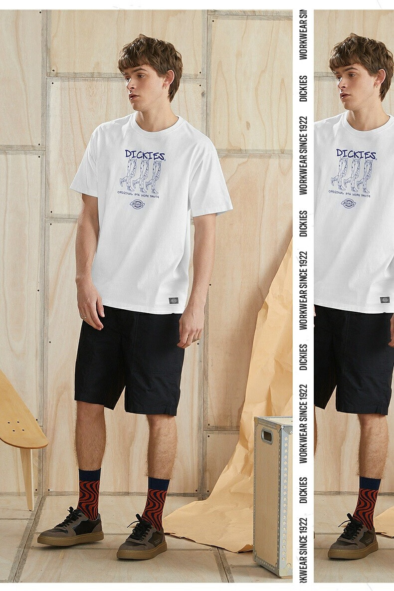 dickiest恤 男22春夏纯棉个性别致logo潮酷上衣t恤 dk010374 黑色 xxl