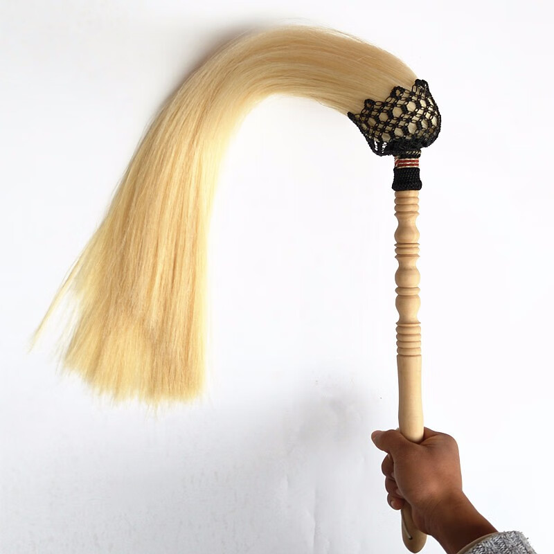 太极拂尘佛尘浮尘 拂尘道教扶尘甩子桃木枣木 2两长60厘米