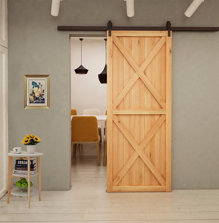 定制谷仓门北欧彩雕卫生间卧室木门吊滑带锁推拉厨房厕所门仓谷门