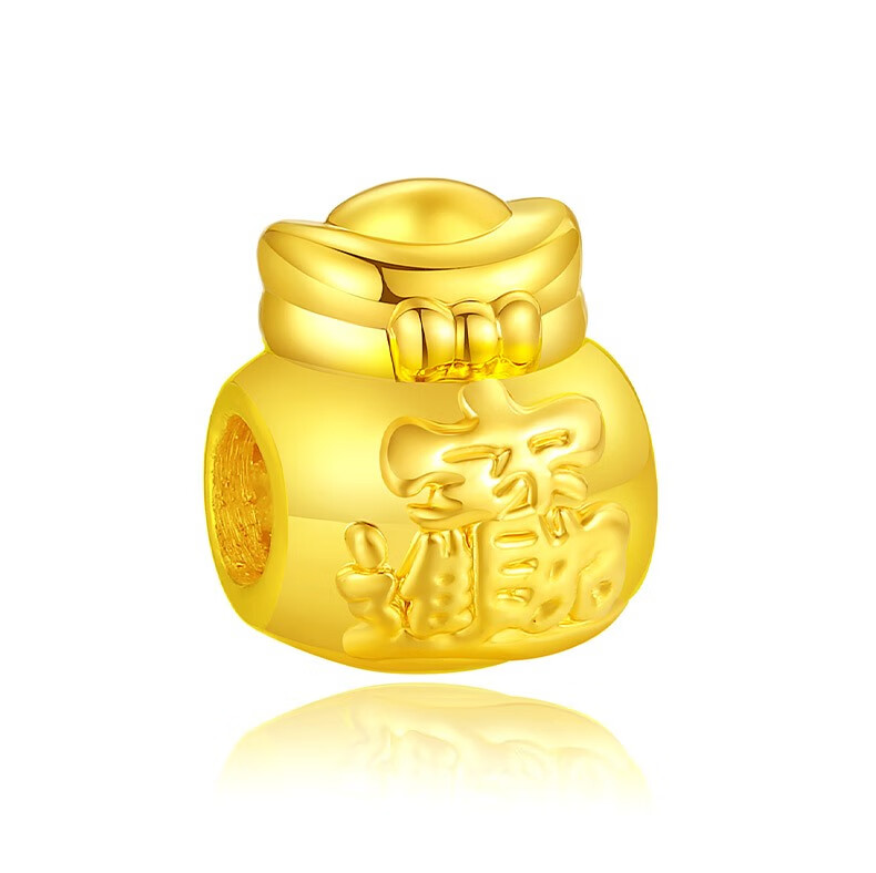 御邪黄金福袋999足金3d硬金招财进宝钱袋子福袋子福袋转运珠红绳宝宝