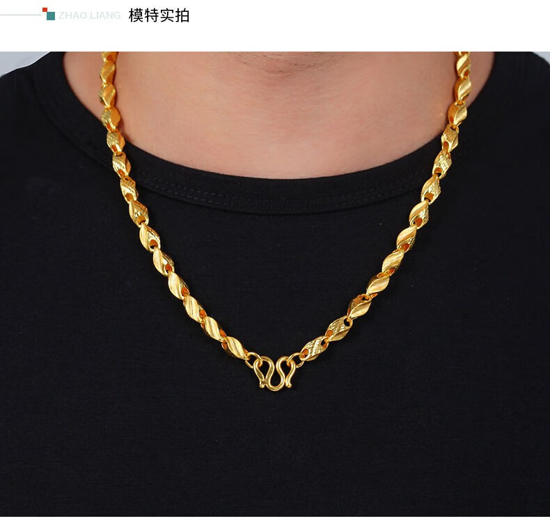 龙传珠宝黄金项链男士足金999骑士项链自戴金项链送老公送礼生日礼物