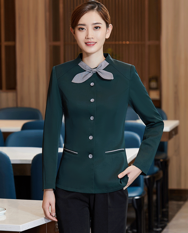 极轩 酒店宾馆前台领班服务员工作服 餐厅吧台收银员服装 前厅男女