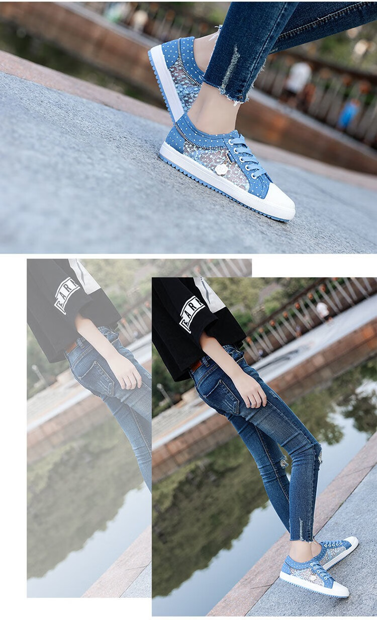 蕊派鞋子女学生韩版平底透气女生帆布鞋休闲运动鞋板鞋初中生夏季女鞋