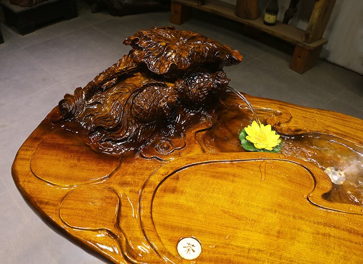 犀艺天然树根实木流水功夫茶台根雕茶几家用木雕茶海木根雕流水养鱼茶