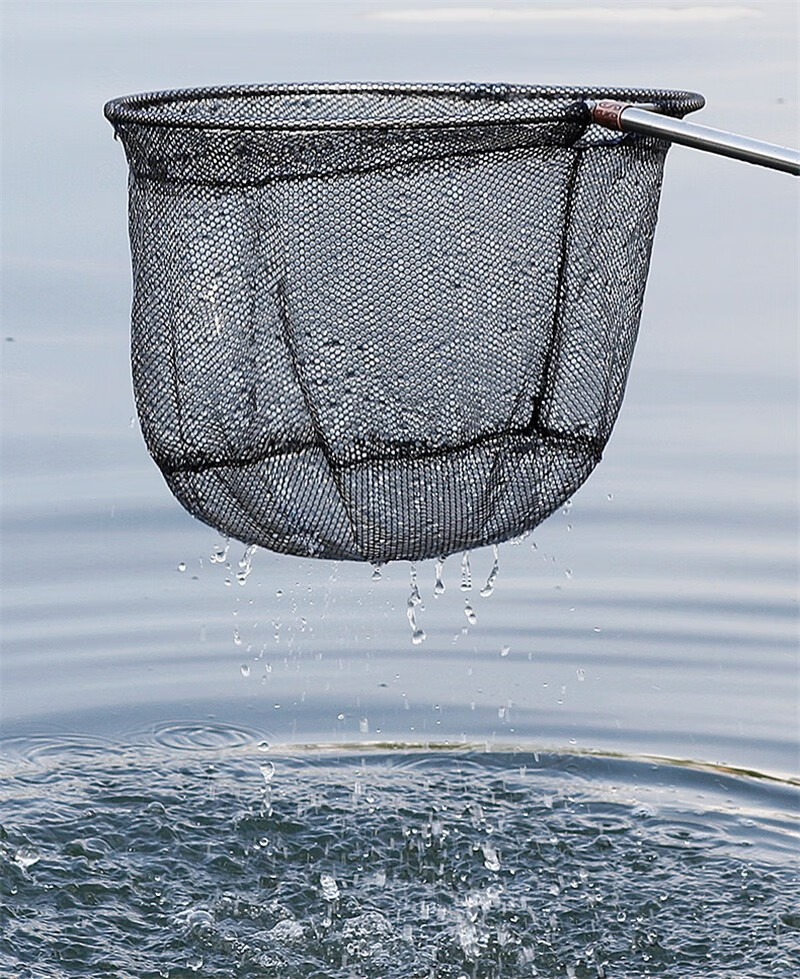江悦抄网折叠捞鱼网兜钓鱼竿网头密眼网头大鱼网不锈钢抄网杆伸缩抄鱼