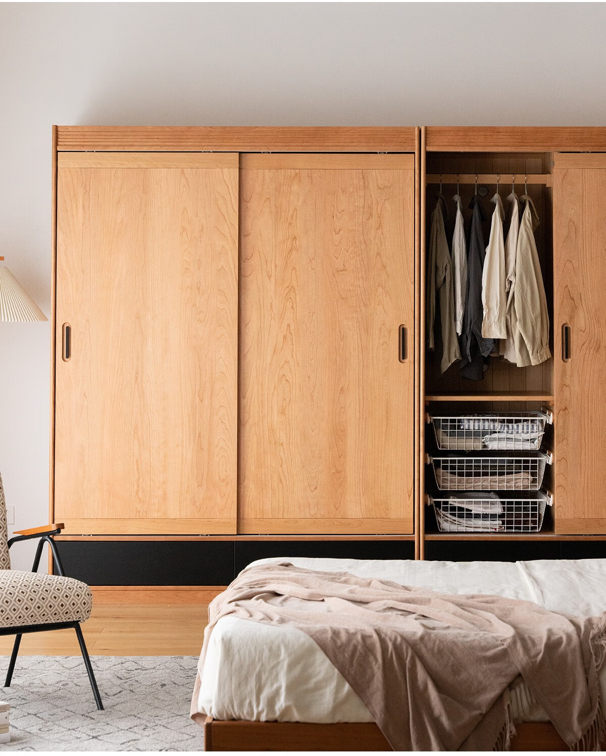 小半halfhouse家具实木大衣柜北欧樱桃木推拉门衣橱日式卧室柜子简约