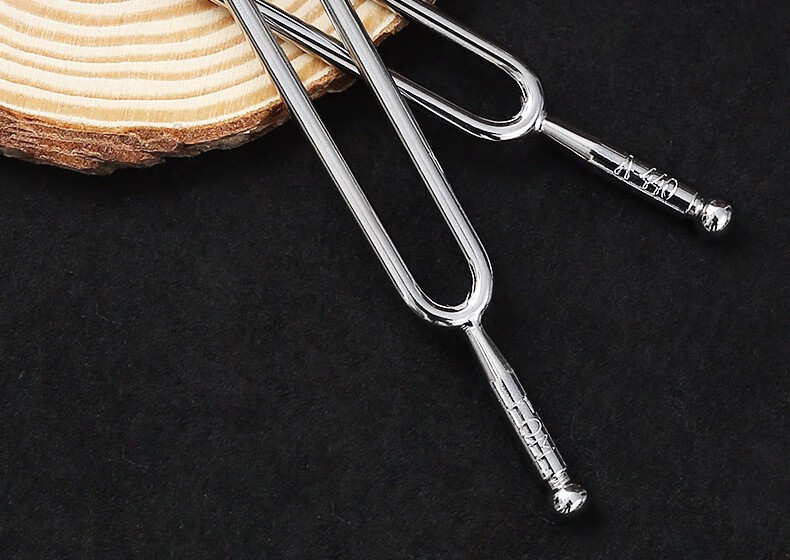 音叉a440hz标准音钢琴提琴乐器二胡音叉教学专业工具钢叉采耳圆形