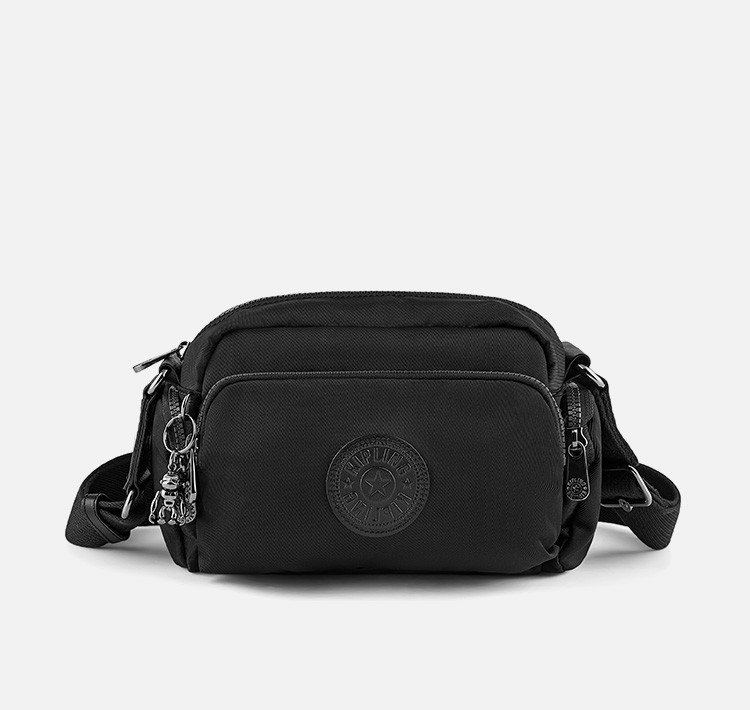 kipling女款轻便帆布包时尚手提包单肩包斜挎包jenera s 深黑色【图片