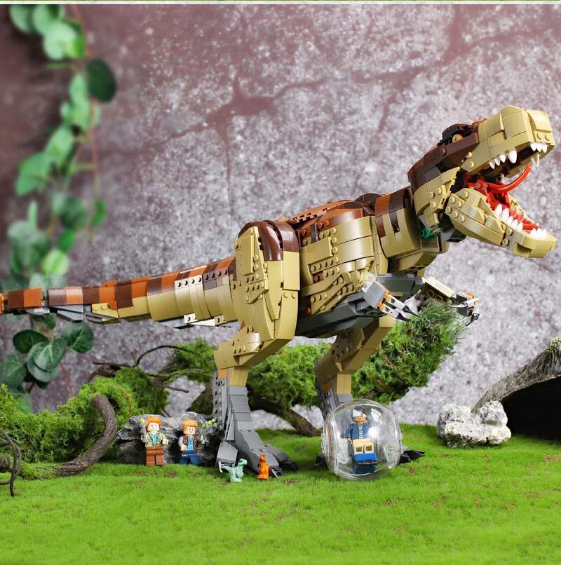 侏罗纪公园兼容乐高恐龙积木大型霸王龙巨型暴虐龙模型摆件儿童益智