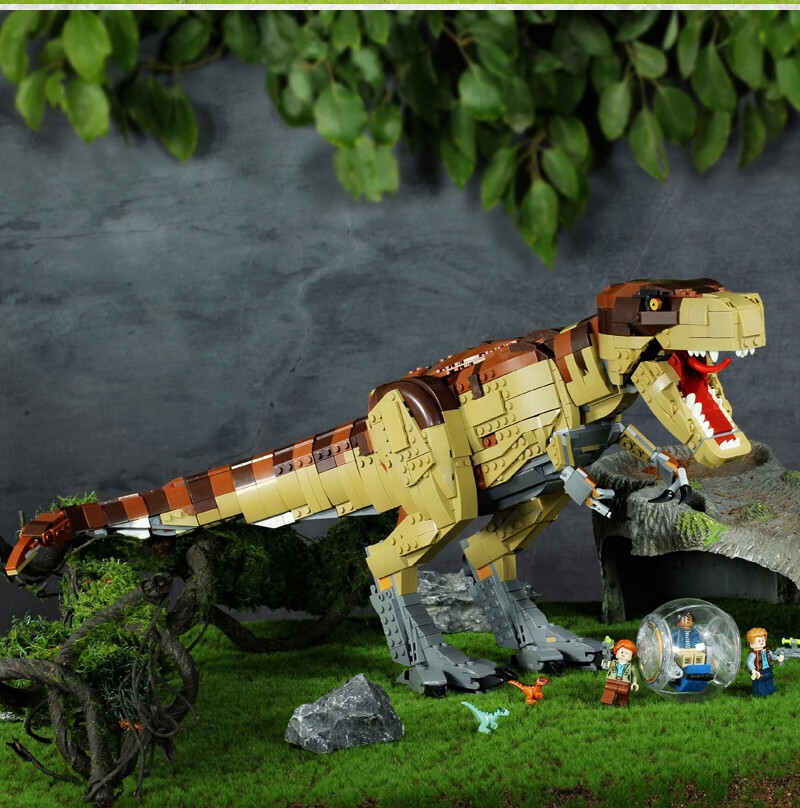 侏罗纪公园兼容乐高恐龙积木大型霸王龙巨型暴虐龙模型摆件儿童益智