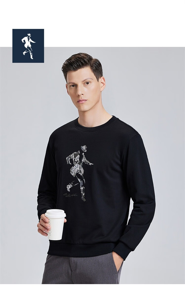 与狼共舞卫衣男官方旗舰21年秋冬圆领长袖卫衣男士百搭上衣