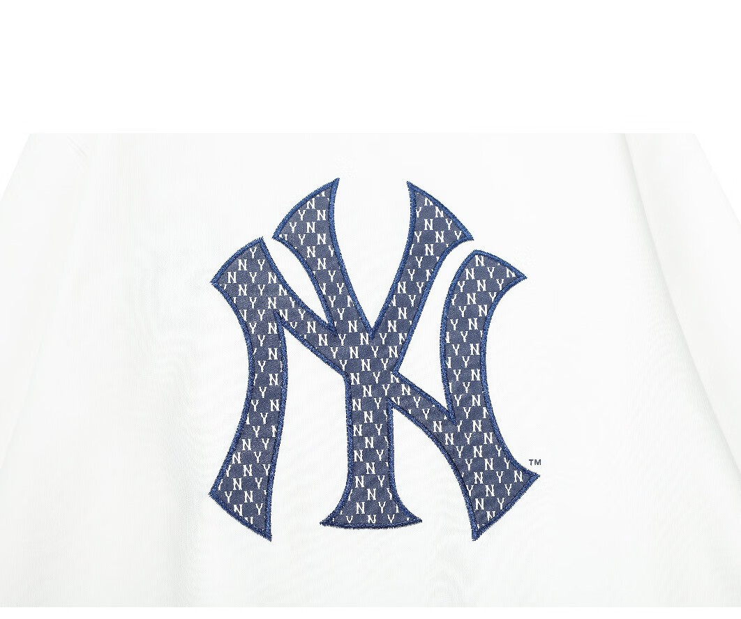 mlb fw22 纽约洋基队 纯色logo 印花运动圆领套头卫衣男女同款 白色 s