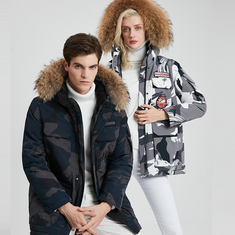 雪伦羽绒服女短款鹅绒加厚学生大貉子毛领派克服秋冬外套休闲韩版商场