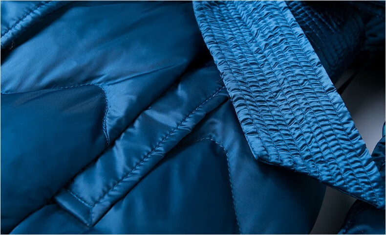 2020年冬季时尚收腰加厚白鸭绒连帽毛领羽绒服外套女f35591 彩蓝色 s