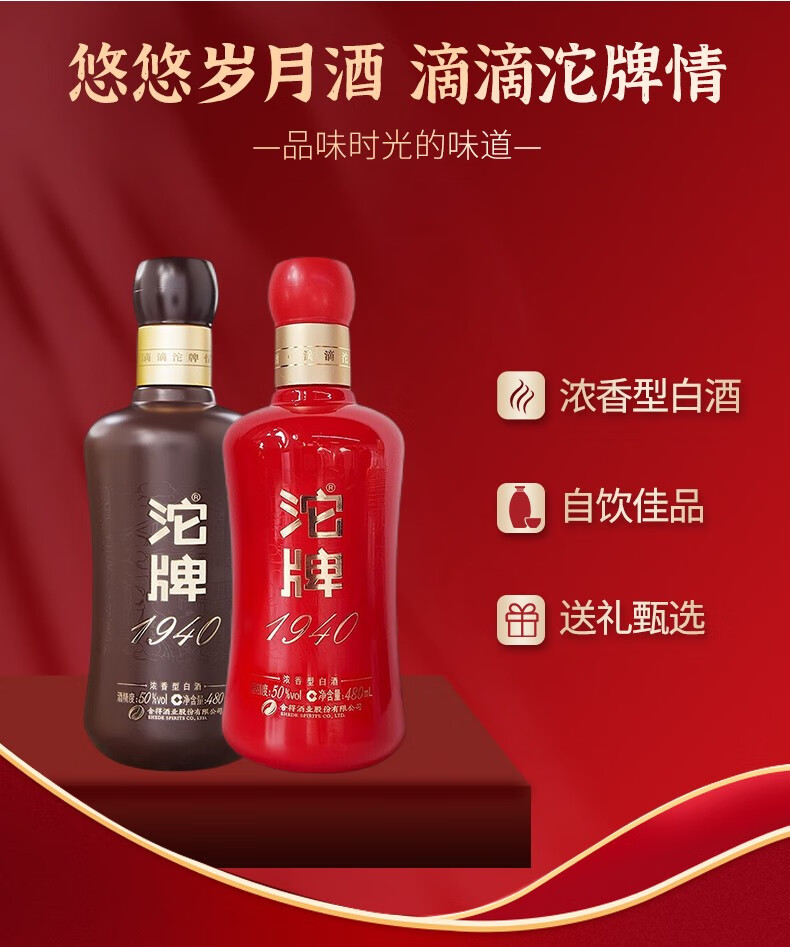 舍得沱牌酒沱牌1940纪念建厂80周年纯粮食六粮酿造口粮酒浓香型白酒