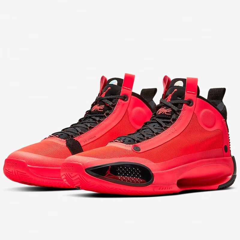 耐克nike air jordan34 mid中帮aj34乔34 男子实战篮球鞋 白镭射 bq