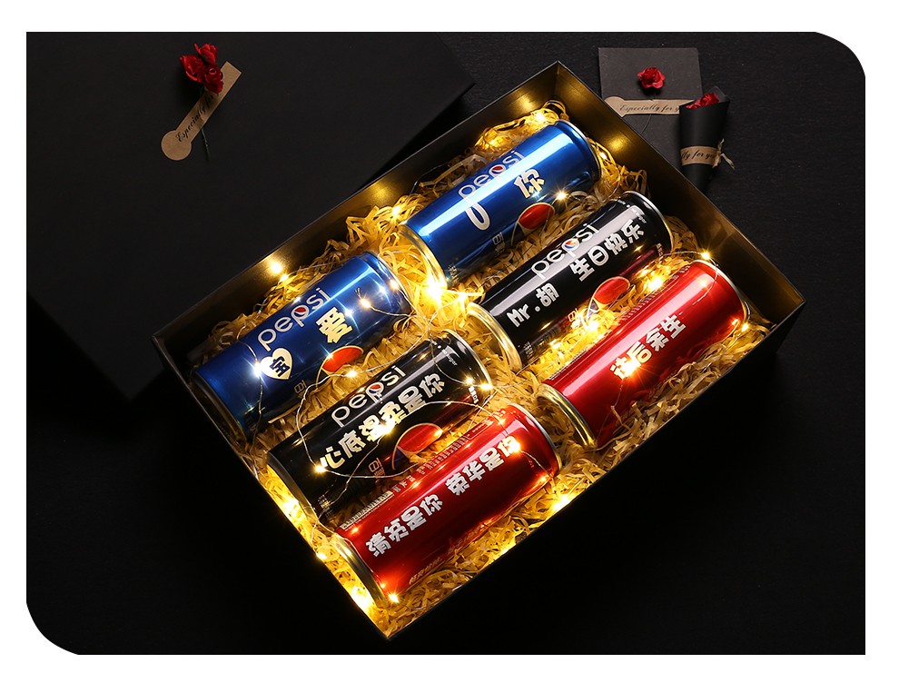 饮料礼盒装送礼圣诞礼物易拉罐套装激光diy刻字logo送男女老公生日