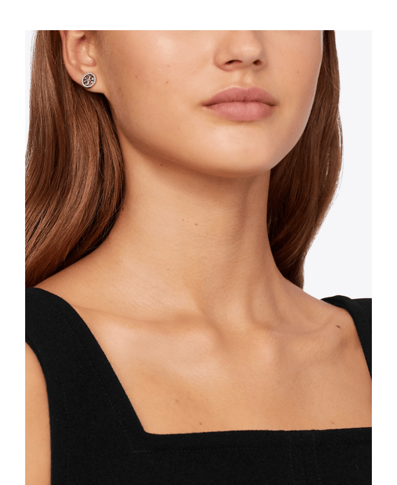 【6期免息】tory burch 汤丽柏琦 圆型双t logo耳钉 53422 玫瑰金银色