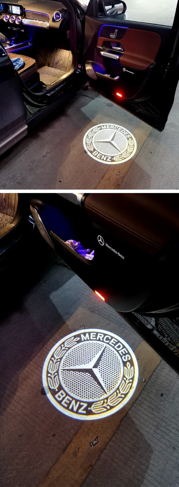 2020款奔驰glb原厂迎宾灯glb200车门灯镭射灯投影glb改装车内用品 glb