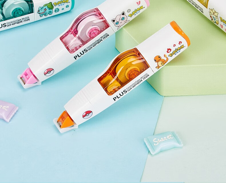 日本plus普乐士宝可梦修正带可换替芯涂改带宝可梦皮卡丘限定男孩女生