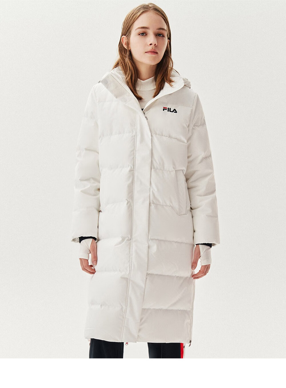fila 斐乐官方吴谨言同款女士羽绒服2020冬季新款保暖连帽中长款羽绒