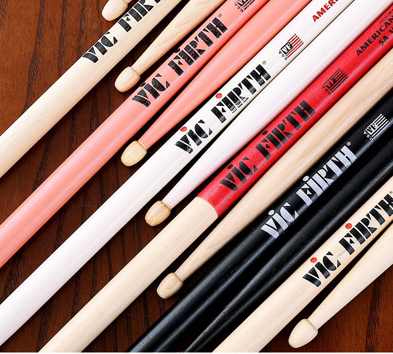美产vic firth鼓棒山胡桃木枫木5a/7a/5b儿童架子鼓爵士鼓专业鼓槌