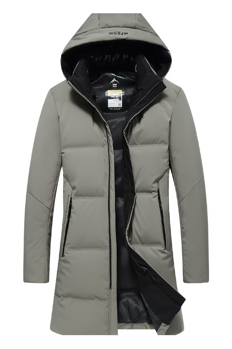 康博combo羽绒服男2020秋冬新款连帽中长厚款白鸭绒外套中青年时尚