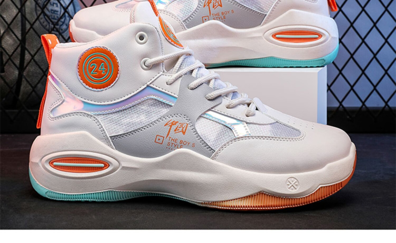 百森牛 高帮男鞋冬季青少年篮球实战运动球鞋子男学生户外跑步舒适