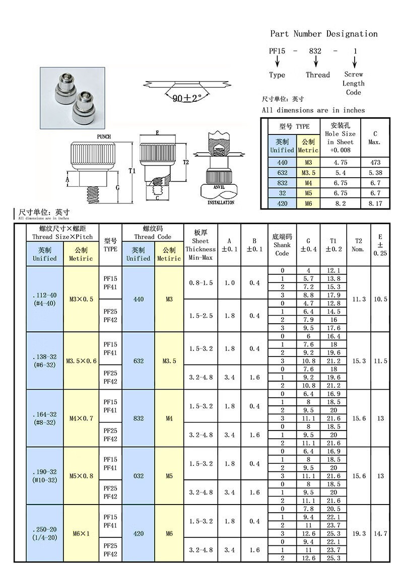 芳腾涨铆松不脱螺丝pf41pf25pf42螺钉m3m4m5m6弹簧面板机柜螺钉pf42