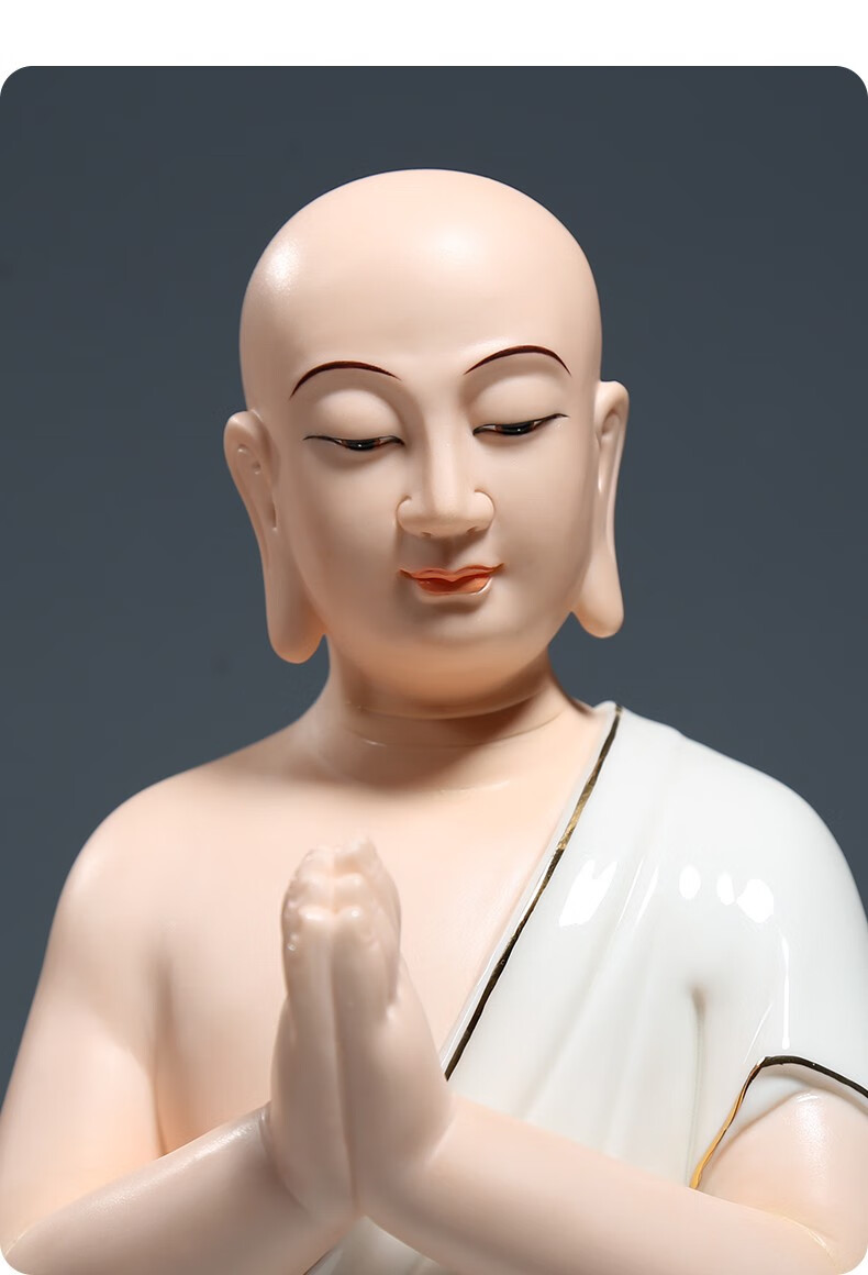 微美陶瓷阿难尊者迦叶尊者站像释迦牟尼佛协侍神像居家供奉摆件13吋