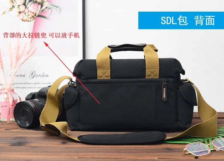 Camera bag men's and women's SLR micro-single camera bag Sudiro single shoulder suitable for 650D800D700D750D850D200D khaki Camera bag men's and women's SLR micro-single camera bag Sudiro single shoulder suitable for 650D800D700D750D850D200D khaki