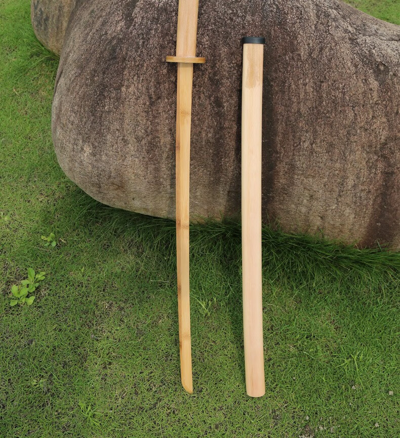 练习训练合气道木剑cos 未开刃居合道木刀竹剑素振刀居合道竹刀带刀鞘