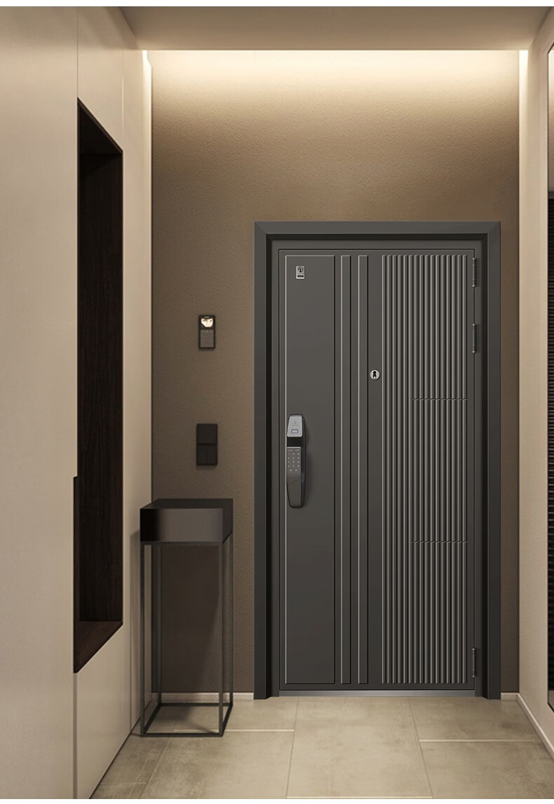 挺固 甲级安全防盗门智能门家庭进户门入户门指纹密码锁门 一握开指纹