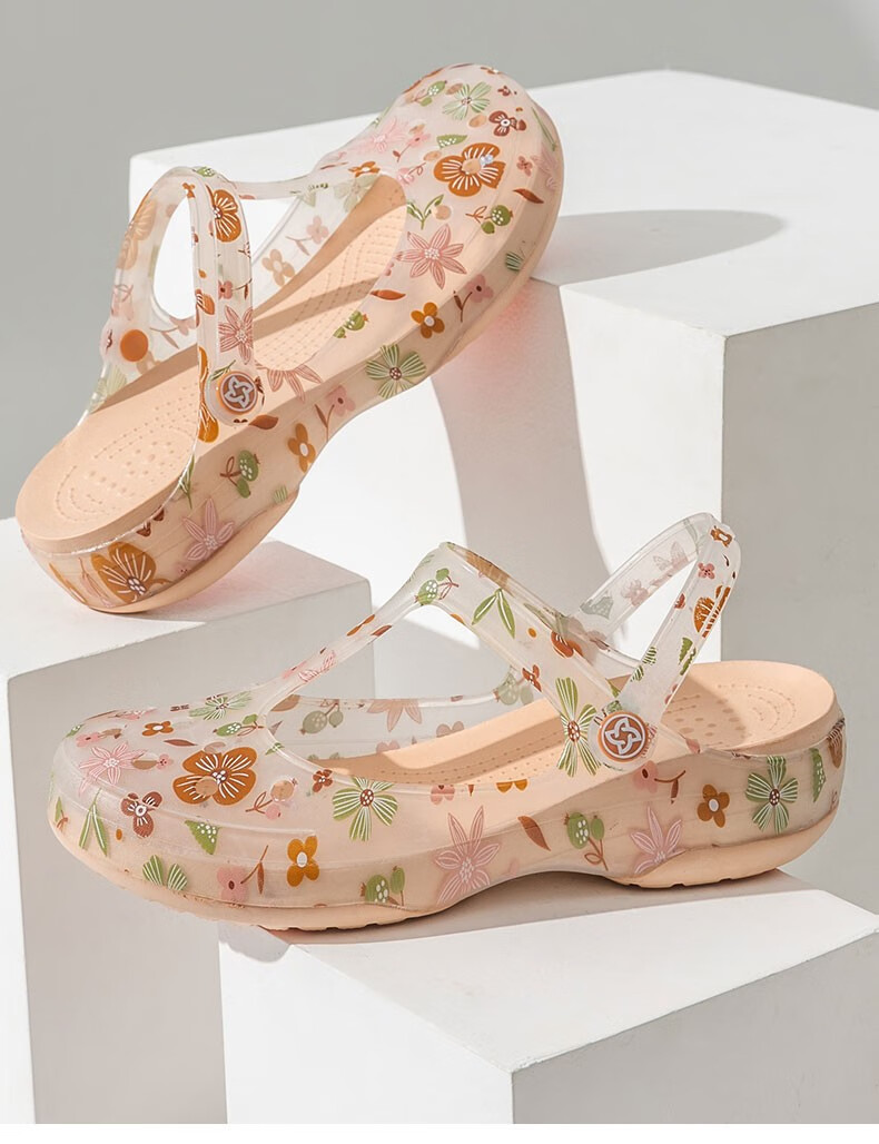 veblen维布伦厚底洞洞鞋女耐磨夏季新款室内户外两穿防滑沙滩鞋女轻便