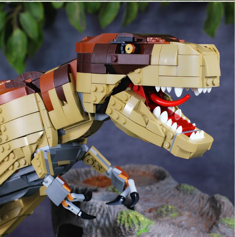 侏罗纪公园兼容乐高恐龙积木大型霸王龙巨型暴虐龙模型摆件儿童益智