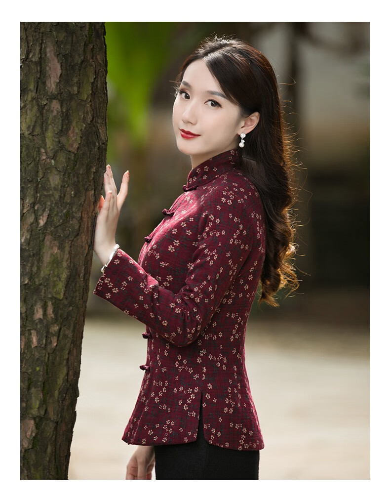 筠雅半身旗袍中式唐装上衣复古时尚棉麻长袖茶艺师古风中国风女装j23