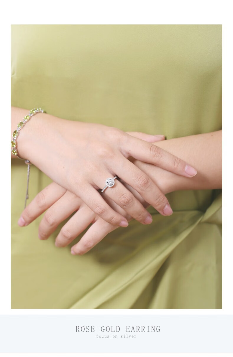 gemstoneking戒指女925银镶065克拉施家八心八箭合成立方氧化锆石戒指