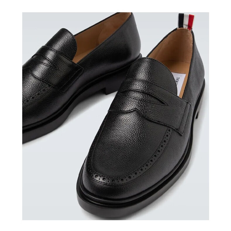 汤姆 布朗(thom browne) 粒面皮革便士乐福鞋p00489213 黑色 cn 43