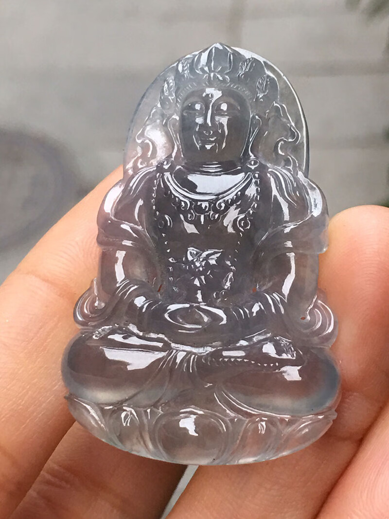 源头翡翠 翡翠黑冰渡母吊坠缅甸天然翡翠玉石挂件珠宝首饰项链玉佩