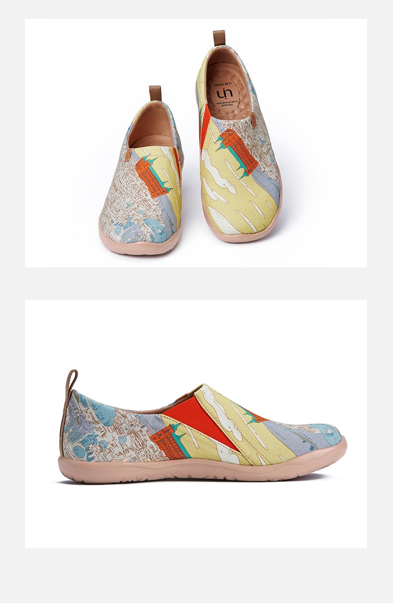uin彩绘旅行鞋西班牙原创托莱多1春夏款休闲男女帆布鞋一脚蹬懒人鞋