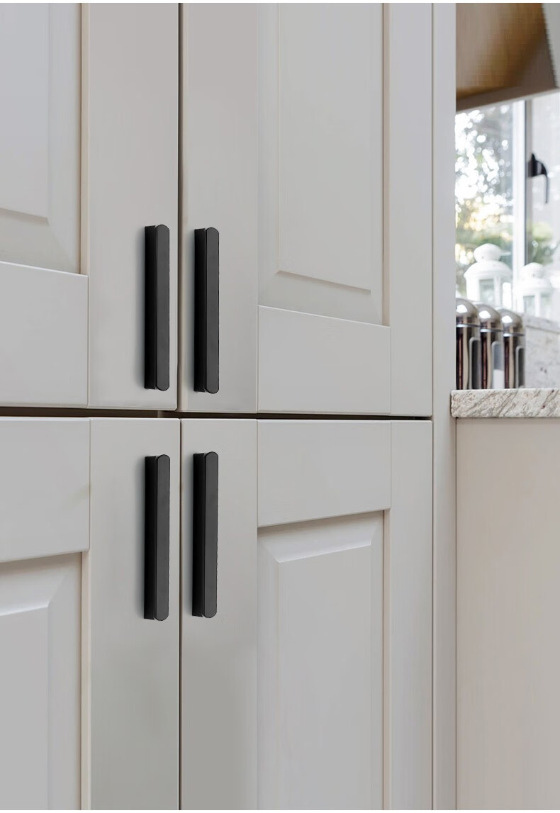 佳度圆t长拉手黑色衣柜门现代简约轻奢长条橱柜抽屉柜子把手1918黑色