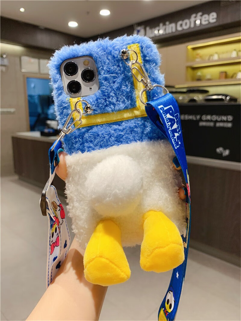 阿法超萌oppo迪士尼鸭屁股毛绒reno76手机壳k9s秋冬支架a95卡通立体a