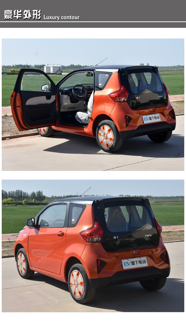 雷丁coco电动汽车成人铁壳两门四座电动四轮车家用代步车新能源电动