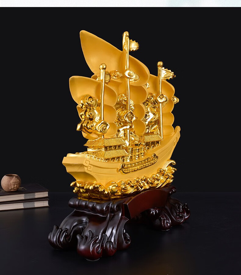 润金阁一帆风顺帆船摆件开业乔迁新居礼品店前台办公室招财摆件工艺品
